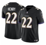 Youth Baltimore Ravens #22 Derrick Henry 2023 F.U.S.E. Black Vapor Limited Football Stitched Jersey