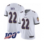 Youth Baltimore Ravens #22 Jimmy Smith White Vapor Untouchable Limited Player 100th Season Football Jersey