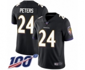 Youth Baltimore Ravens #24 Marcus Peters Black Alternate Vapor Untouchable Limited Player 100th Season Football Jersey