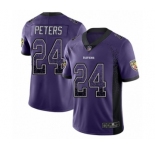 Youth Baltimore Ravens #24 Marcus Peters Limited Purple Rush Drift Fashion Football Jersey