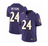 Youth Baltimore Ravens #24 Marcus Peters Purple Team Color Vapor Untouchable Limited Player Football Jersey