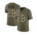 Youth Baltimore Ravens #28 Justin Bethel Limited Olive Camo Salute to Service Football Jersey