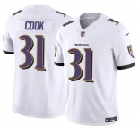 Youth Baltimore Ravens #31 Dalvin Cook White 2024 F.U.S.E. Stitched Jersey