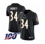 Youth Baltimore Ravens #34 Anthony Averett Black Alternate Vapor Untouchable Limited Player 100th Season Football Jersey