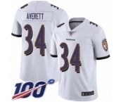 Youth Baltimore Ravens #34 Anthony Averett White Vapor Untouchable Limited Player 100th Season Football Jersey