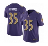 Youth Baltimore Ravens #35 Gus Edwards Limited Purple Rush Vapor Untouchable Football Jersey