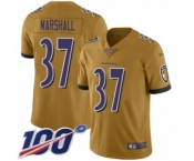 Youth Baltimore Ravens #37 Iman Marshall Limited Gold Inverted Legend 100th Season Football Jersey