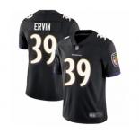 Youth Baltimore Ravens #39 Tyler Ervin Black Alternate Vapor Untouchable Limited Player Football Jersey