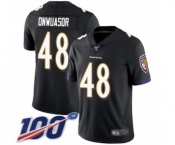 Youth Baltimore Ravens #48 Patrick Onwuasor Black Alternate Vapor Untouchable Limited Player 100th Season Football Jersey