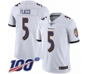 Youth Baltimore Ravens #5 Joe Flacco White Vapor Untouchable Limited Player 100th Season Football Jersey