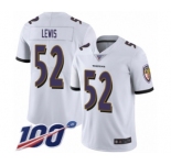 Youth Baltimore Ravens #52 Ray Lewis White Vapor Untouchable Limited Player 100th Season Football Jersey