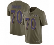 Youth Baltimore Ravens #70 Ben Powers Limited Olive 2017 Salute to Service Football Jersey
