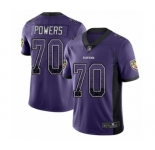 Youth Baltimore Ravens #70 Ben Powers Limited Purple Rush Drift Fashion Football Jersey
