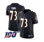 Youth Baltimore Ravens #73 Marshal Yanda Black Alternate Vapor Untouchable Limited Player 100th Season Football Jersey
