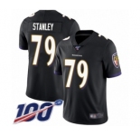 Youth Baltimore Ravens #79 Ronnie Stanley Black Alternate Vapor Untouchable Limited Player 100th Season Football Jersey