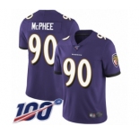 Youth Baltimore Ravens #90 Pernell McPhee Purple Team Color Vapor Untouchable Limited Player 100th Season Football Jersey