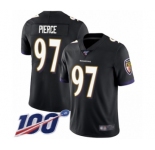 Youth Baltimore Ravens #97 Michael Pierce Black Alternate Vapor Untouchable Limited Player 100th Season Football Jersey