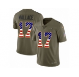 Youth Nike Baltimore Ravens #17 Mike Wallace Limited Olive USA Flag Salute to Service NFL Jersey