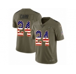Youth Nike Baltimore Ravens #24 Brandon Carr Limited Olive USA Flag Salute to Service NFL Jersey