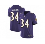 Youth Nike Baltimore Ravens #34 Alex Collins Purple Team Color Vapor Untouchable Limited Player NFL Jersey