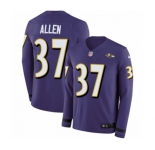 Youth Nike Baltimore Ravens #37 Javorius Allen Limited Purple Therma Long Sleeve NFL Jersey