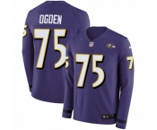 Youth Nike Baltimore Ravens #75 Jonathan Ogden Limited Purple Therma Long Sleeve NFL Jersey