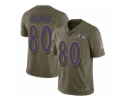 Youth Nike Baltimore Ravens #80 Crockett Gillmore Limited Olive 2017 Salute to Service NFL Jersey