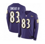 Youth Nike Baltimore Ravens #83 Willie Snead IV Limited Purple Therma Long Sleeve NFL Jersey