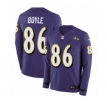 Youth Nike Baltimore Ravens #86 Nick Boyle Limited Purple Therma Long Sleeve NFL Jersey