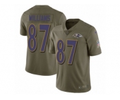 Youth Nike Baltimore Ravens #87 Maxx Williams Limited Olive 2017 Salute to Service NFL Jersey