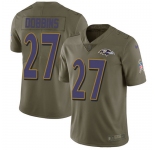 Youth Nike Ravens #27 J.K. Dobbins OliveStitched NFL Limited 2017 Salute To Service Jersey