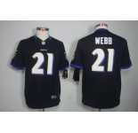 nike youth nfl jerseys baltimore ravens #21 webb black[nike]