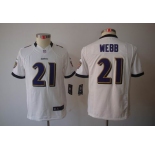 nike youth nfl jerseys baltimore ravens #21 webb white[nike limited]