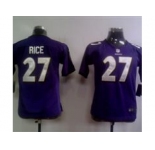nike youth nfl jerseys baltimore ravens #27 ray rice purple[nike]