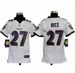 nike youth nfl jerseys baltimore ravens #27 ray rice white[nike]