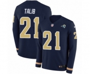 Women Nike Los Angeles Rams #21 Aqib Talib Limited Navy Blue Therma Long Sleeve NFL Jersey