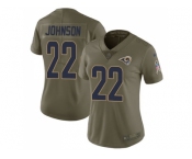 Women Nike Los Angeles Rams #22 Trumaine Johnson Olive Stitched NFL Limited 2017 Salute to Service Jersey
