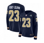 Women Nike Los Angeles Rams #23 Nickell Robey-Coleman Limited Navy Blue Therma Long Sleeve NFL Jersey