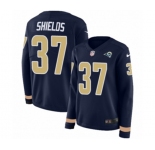 Women Nike Los Angeles Rams #37 Sam Shields Limited Navy Blue Therma Long Sleeve NFL Jersey