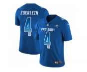 Women Nike Los Angeles Rams #4 Greg Zuerlein Royal Stitched NFL Limited NFC 2018 Pro Bowl Jersey