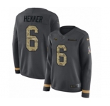 Women Nike Los Angeles Rams #6 Johnny Hekker Limited Black Salute to Service Therma Long Sleeve NFL Jersey