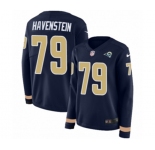 Women Nike Los Angeles Rams #79 Rob Havenstein Limited Navy Blue Therma Long Sleeve NFL Jersey
