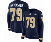 Women Nike Los Angeles Rams #79 Rob Havenstein Limited Navy Blue Therma Long Sleeve NFL Jersey