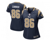 Women Nike Los Angeles Rams #86 Derek Carrier Game Navy Blue Team Color NFL Jersey