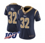 Women's Los Angeles Rams #32 Troy Hill Navy Blue Team Color Vapor Untouchable Limited Player 100th Season Football Jersey
