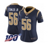 Women's Los Angeles Rams #56 Dante Fowler Jr Navy Blue Team Color Vapor Untouchable Limited Player 100th Season Football Jersey