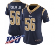 Women's Los Angeles Rams #56 Dante Fowler Jr Navy Blue Team Color Vapor Untouchable Limited Player 100th Season Football Jersey