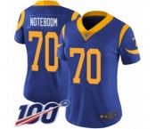 Women's Los Angeles Rams #70 Joseph Noteboom Royal Blue Alternate Vapor Untouchable Limited Player 100th Season Football Jersey