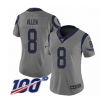 Women's Los Angeles Rams #8 Brandon Allen Limited Gray Inverted Legend 100th Season Football Jersey
