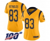 Women's Los Angeles Rams #83 Josh Reynolds Limited Gold Rush Vapor Untouchable 100th Season Football Jersey